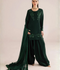 Allure By IH Silver Night Tussel Silk Embroidered Stitched 3-Piece Suit-Forest