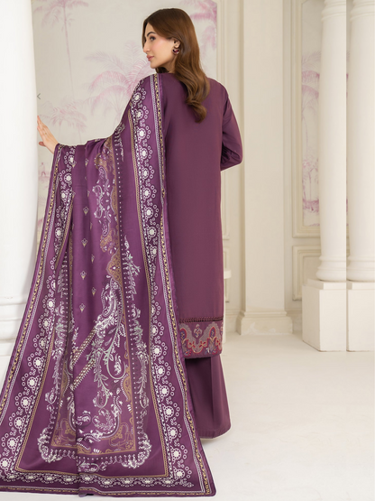 Panache Apparel Winter Whisper Khaddar Embroidered Stitched Suit-Snowfall