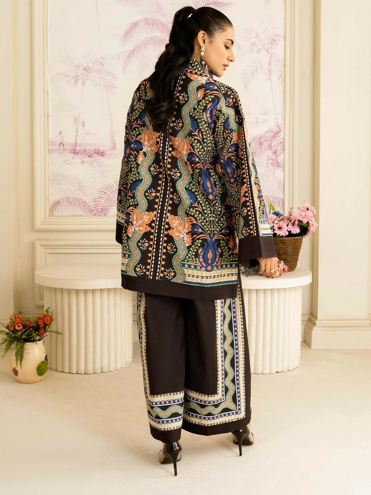 Allure By IH Salina Lawn Silk Printed Co-Ord Set-Gina