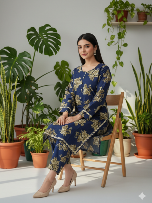 Bin Shaukat Khaddar Printed Stitched 2-Piece Suit