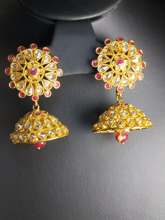 H&A Jewellery Polki Jhumki Earrings