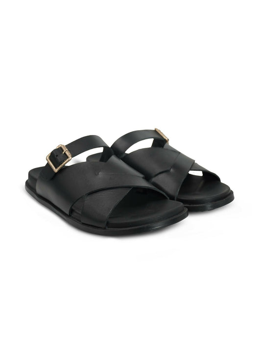 Royale Leather 3123 men’s leather slippers with sleek minimalist design, durable rubber sole, crafted for comfort and daily wear