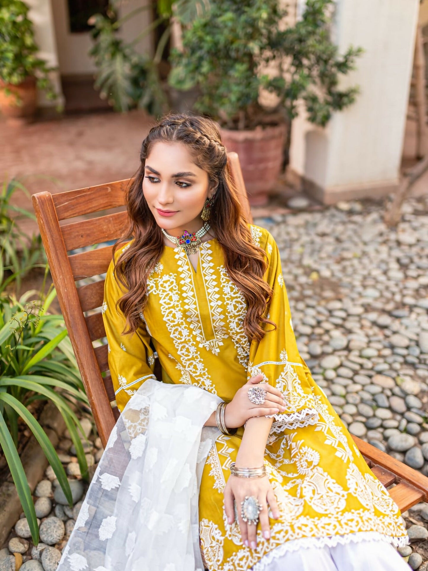 Panache Apparel Cotton Embroidered Stitched 2-Piece Suit-Astrella