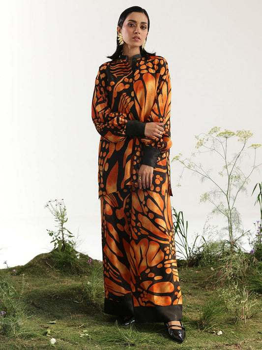 Binilyas Silk Digital Printed Co-Ord Set-30095