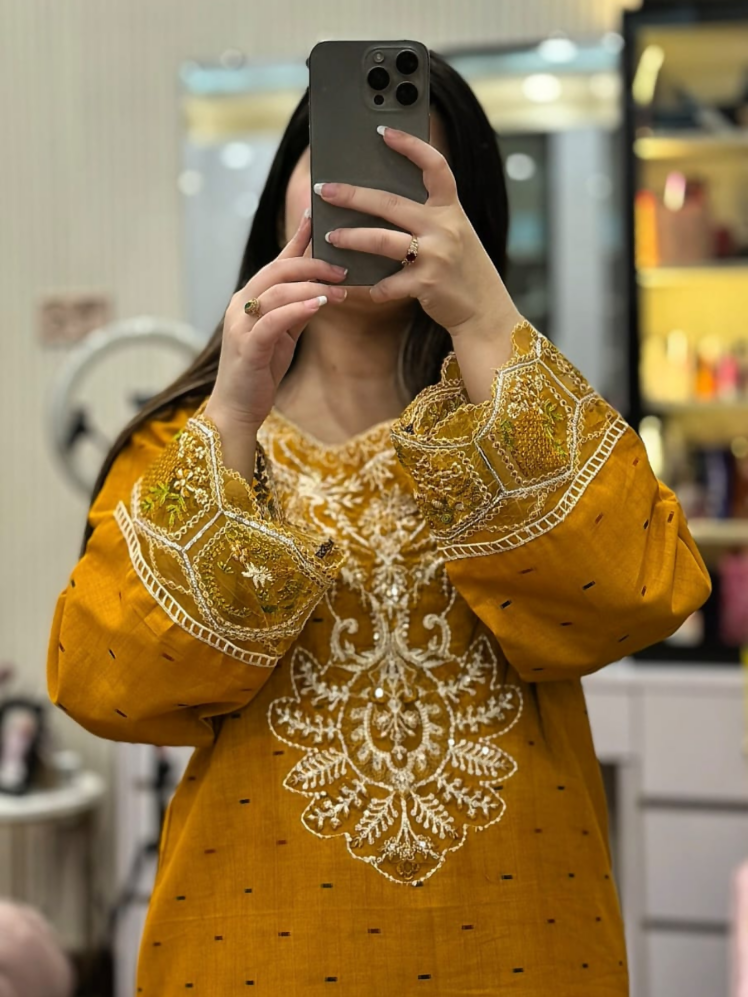 Tehzeeb Libas Cotton Embroidered Stitched 2-Piece Suit-Muqaddas
