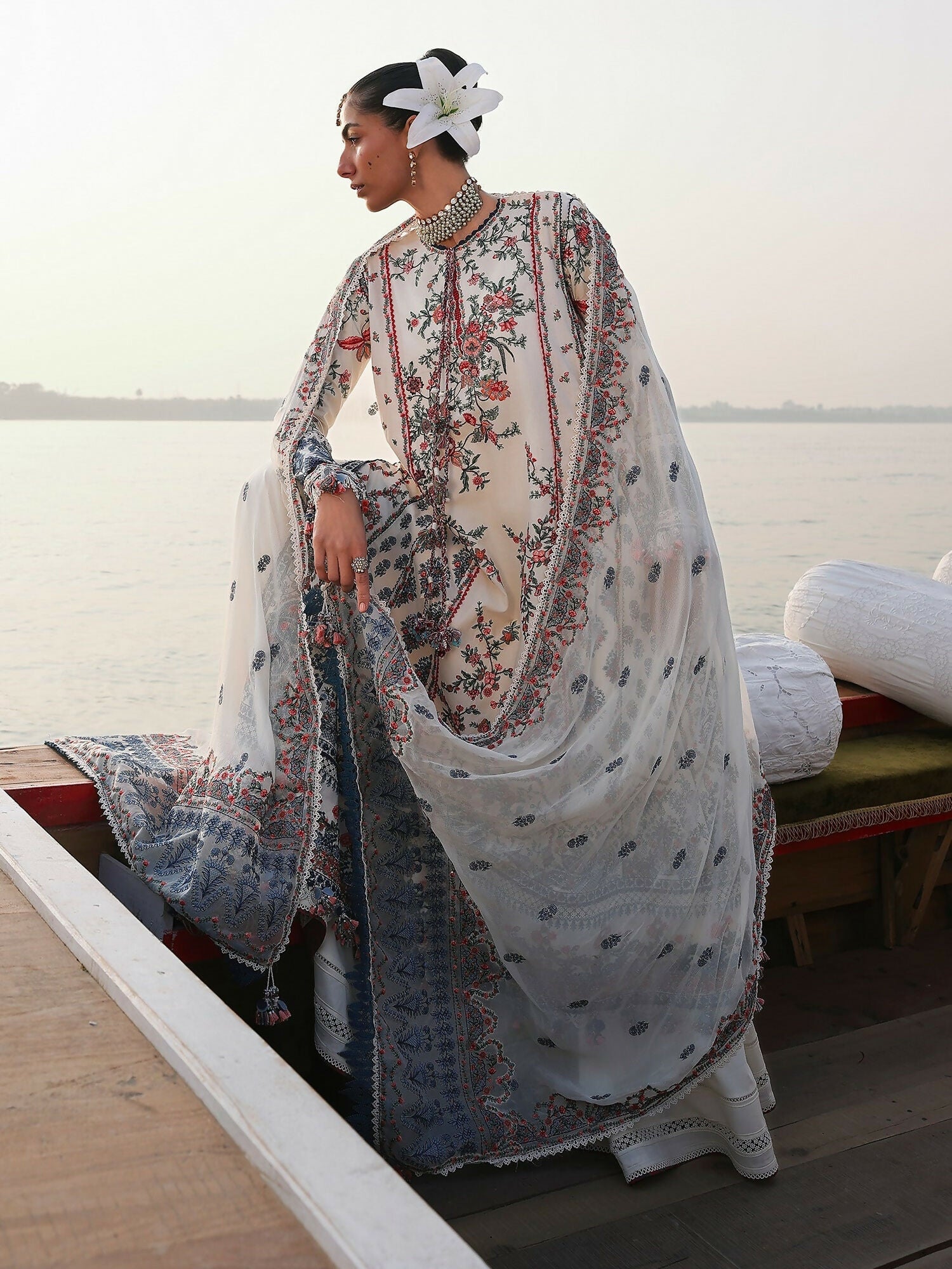 Hussain Rehar Luxury Lawn'26 Eid Edit Embroidered Unstitched 3-Piece Suit-Yuki
