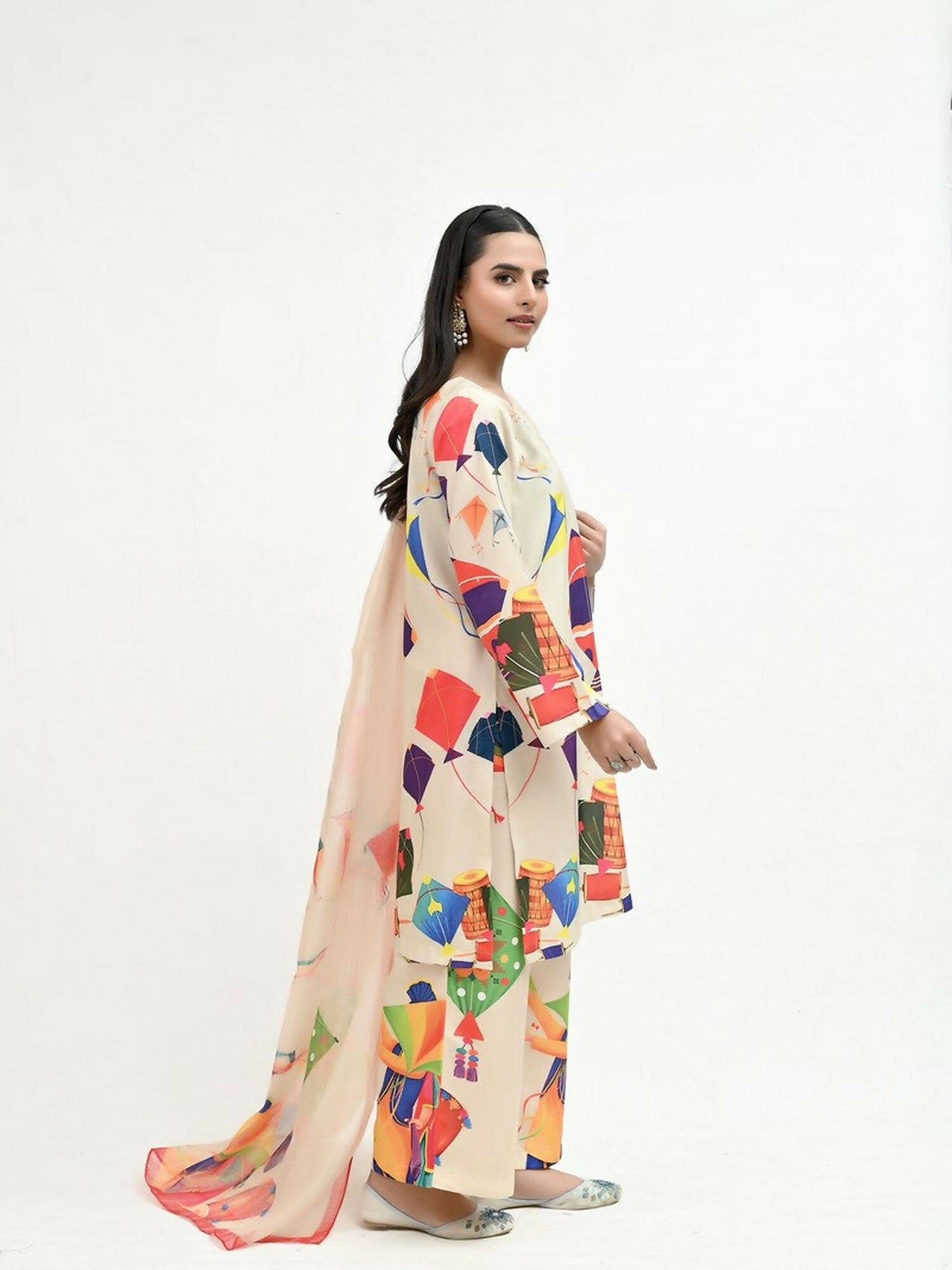 Imran Aftab Basant Mela Raw Silk Printed Stitched 3-Piece Suit-IARP 09