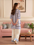 White Lilac Mahnur Noir Lawn'26 Printed Co-Ord Set-N-10