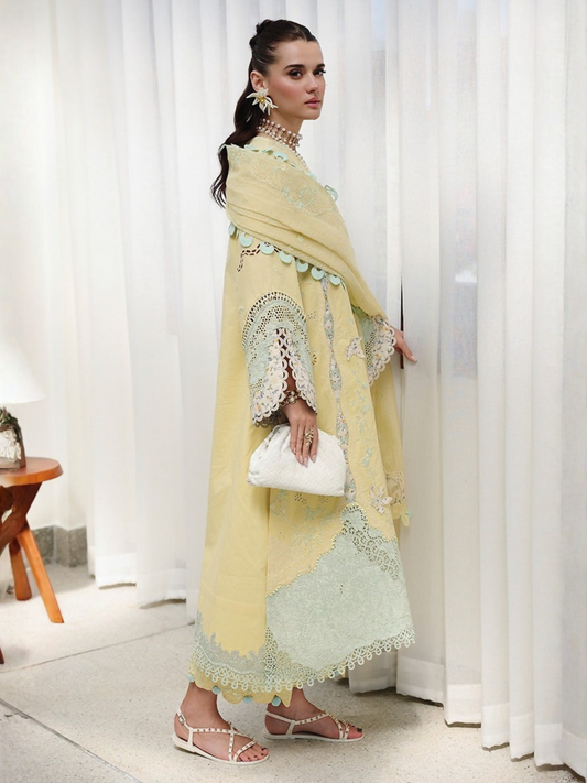 Qalamkar Chikankari Eid Edit'26 Lawn Embroidered Unstitched 3-Piece Suit-CM-02 Ayla