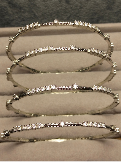 H&A Jewellery One Carat Silver Plated Bangles