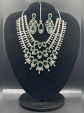H&A Jewellery One Carat Silver Rhodium Plated American Diamond Set