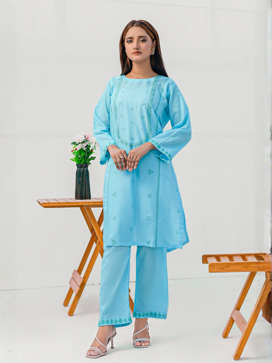 MAK Fashion Lawn Embroidered Stitched 2-Piece Suit-Noir