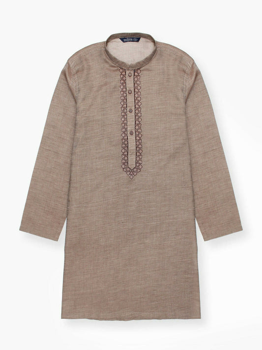 Velvour Boys Cotton Embroidered Stitched Kurta-VB195-B