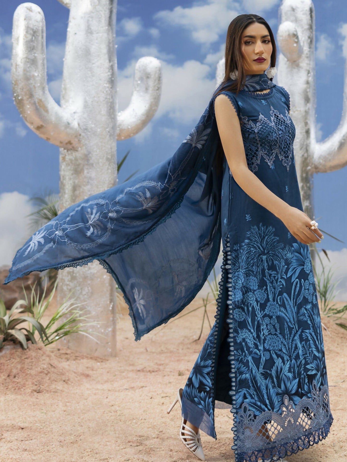Parishay Ivy Bloom'26 Lawn Embroidered Unstitched 3-Piece Suit-IB-11