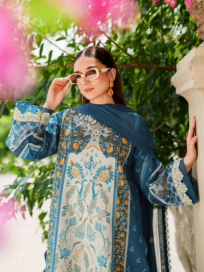 Parishay Ivy Bloom Viscose Embroidered Stitched 3-Piece Suit-IW-04