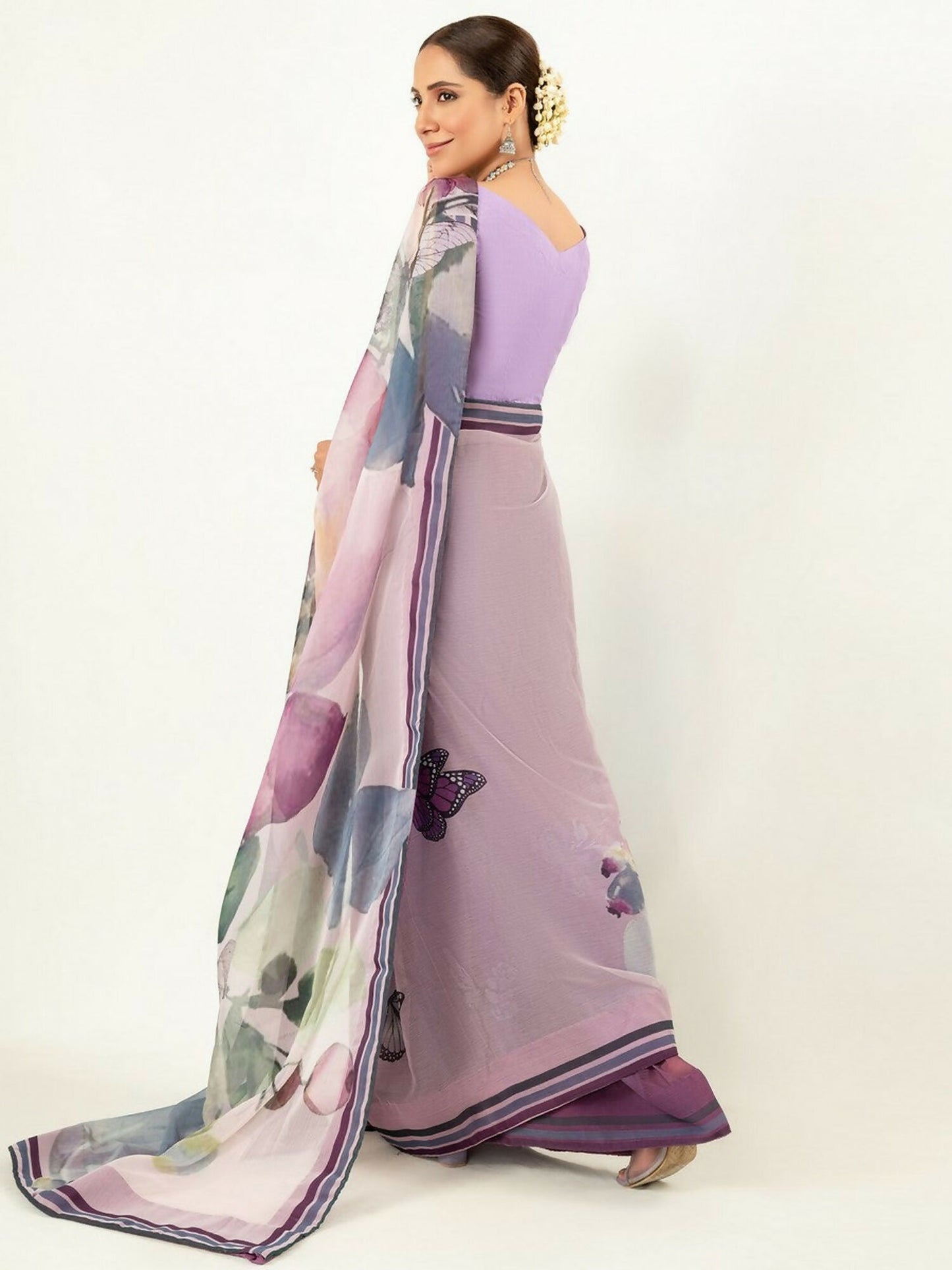 Imran Aftab Chiffon Printed Unstitched Saree-IASC 04