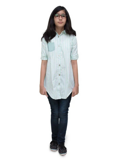 Funky's Plain Vertical Stripe Top-6272