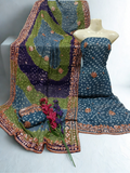 Musk Chunri Printed Hand-Embellished Gota Work Unstitched 2-Piece Suit-1A