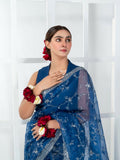 Imran Aftab Lux Winter Wedding Organza Embroidered Unstitched Saree-IASC-27