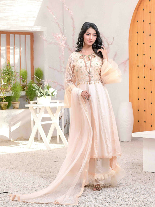 Ruby's Couture Ashiyana Organza & Cotton Net Embellished Lehenga-Nikhar