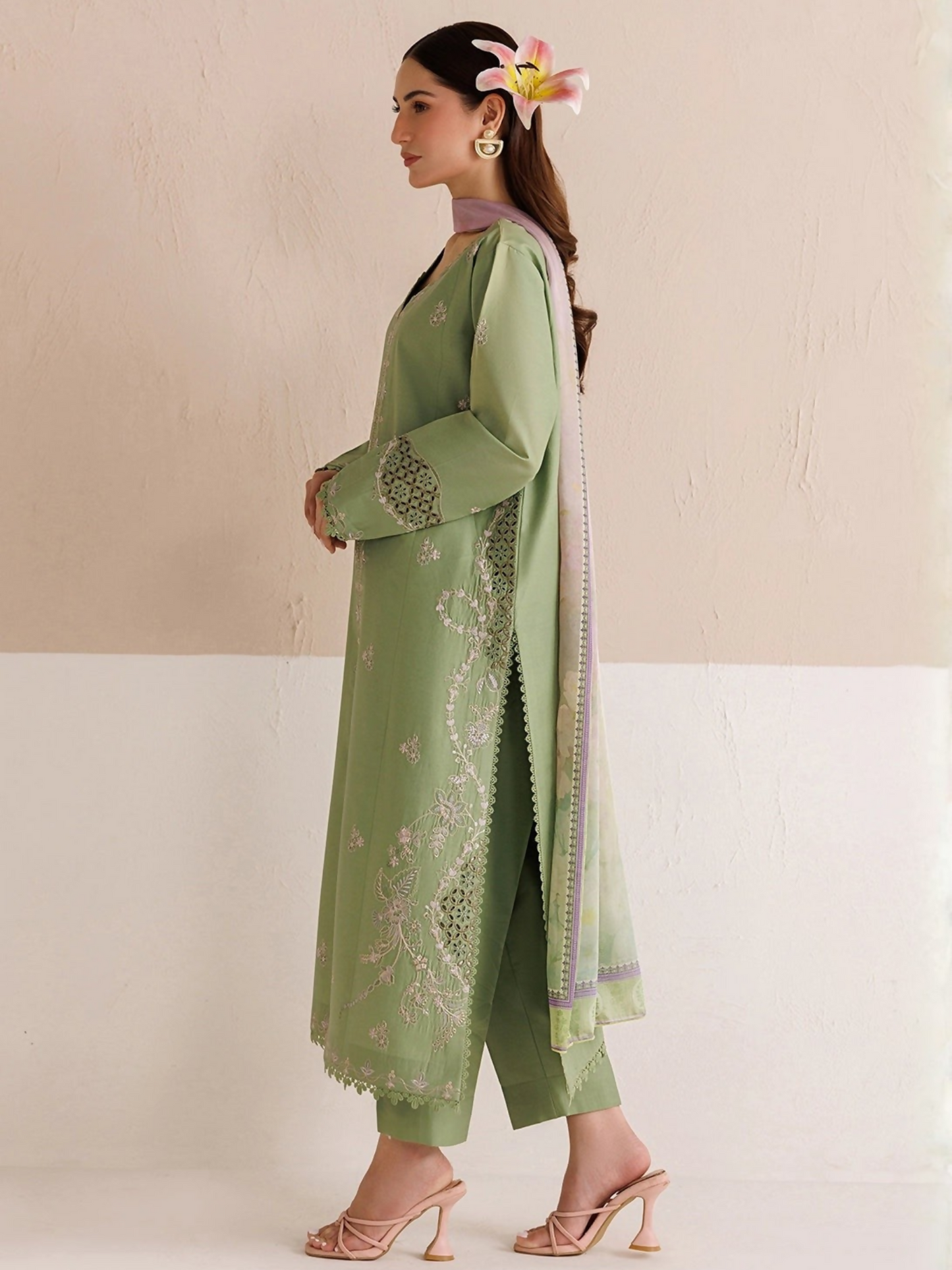 Panache Apparel Mistfall Vol II Cotton Embroidered Stitched Suit-Caelis