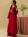 Mannat Clothing Boho Summer'26 Cotton Embroidered Stitched Suit-Deep Rose