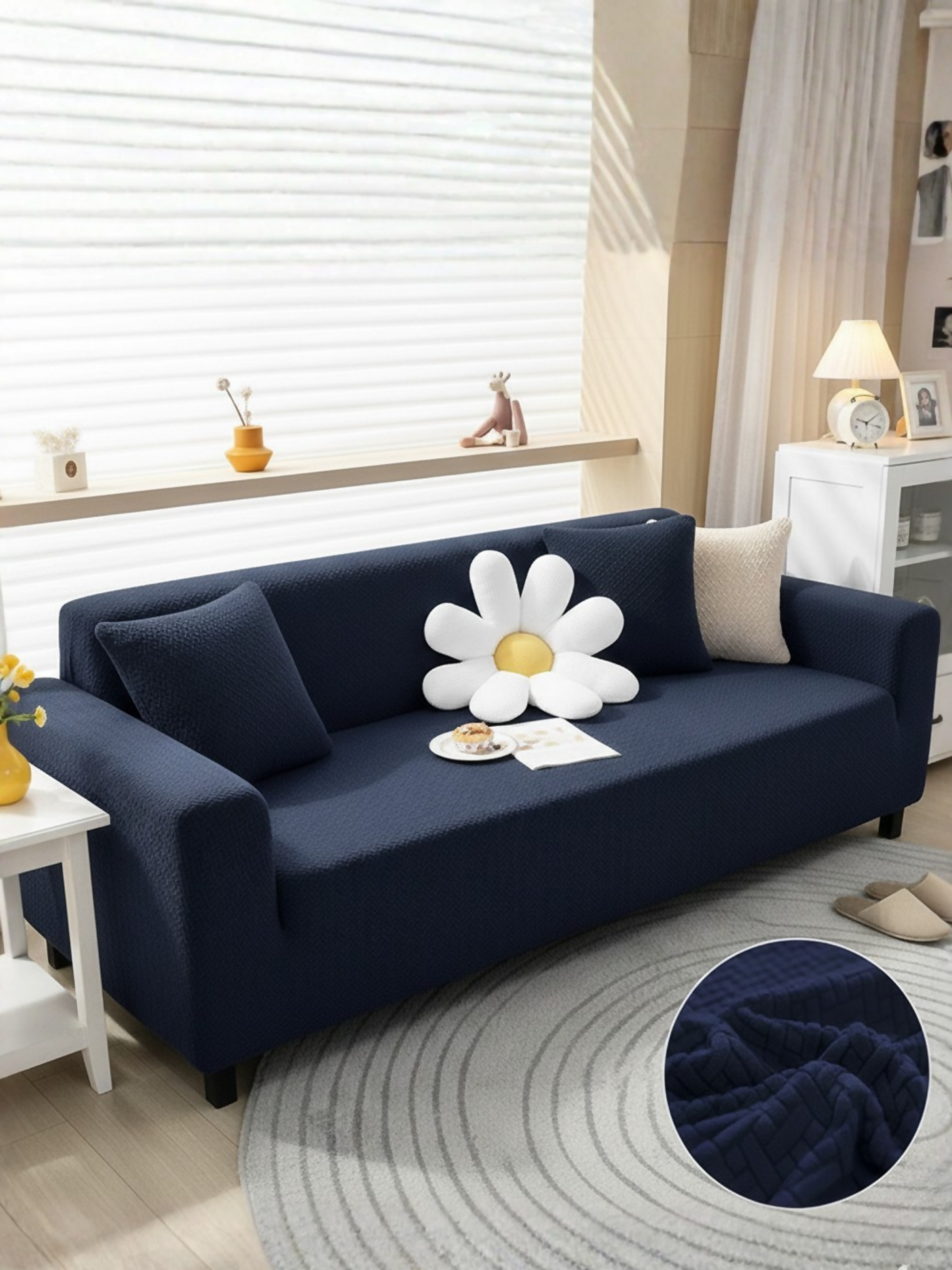 Elegant Bedding Stripe Jacquard Fitted Sofa Cover