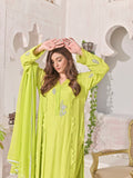 Ruby's Couture Shireen Raw Silk Embroidered Stitched 3-Piece Suit-Chandi