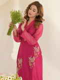 Ruby's Couture Gul-Bahar Silk Embroidered Stitched 3-Piece Suit-Zarmina