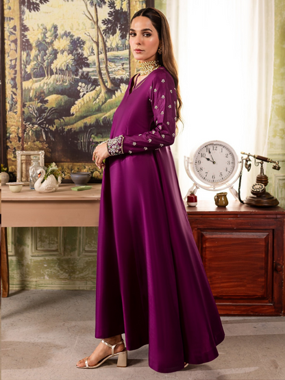 Allure By IH Raw Silk Embellished Stitched 3-Piece Suit-Anya