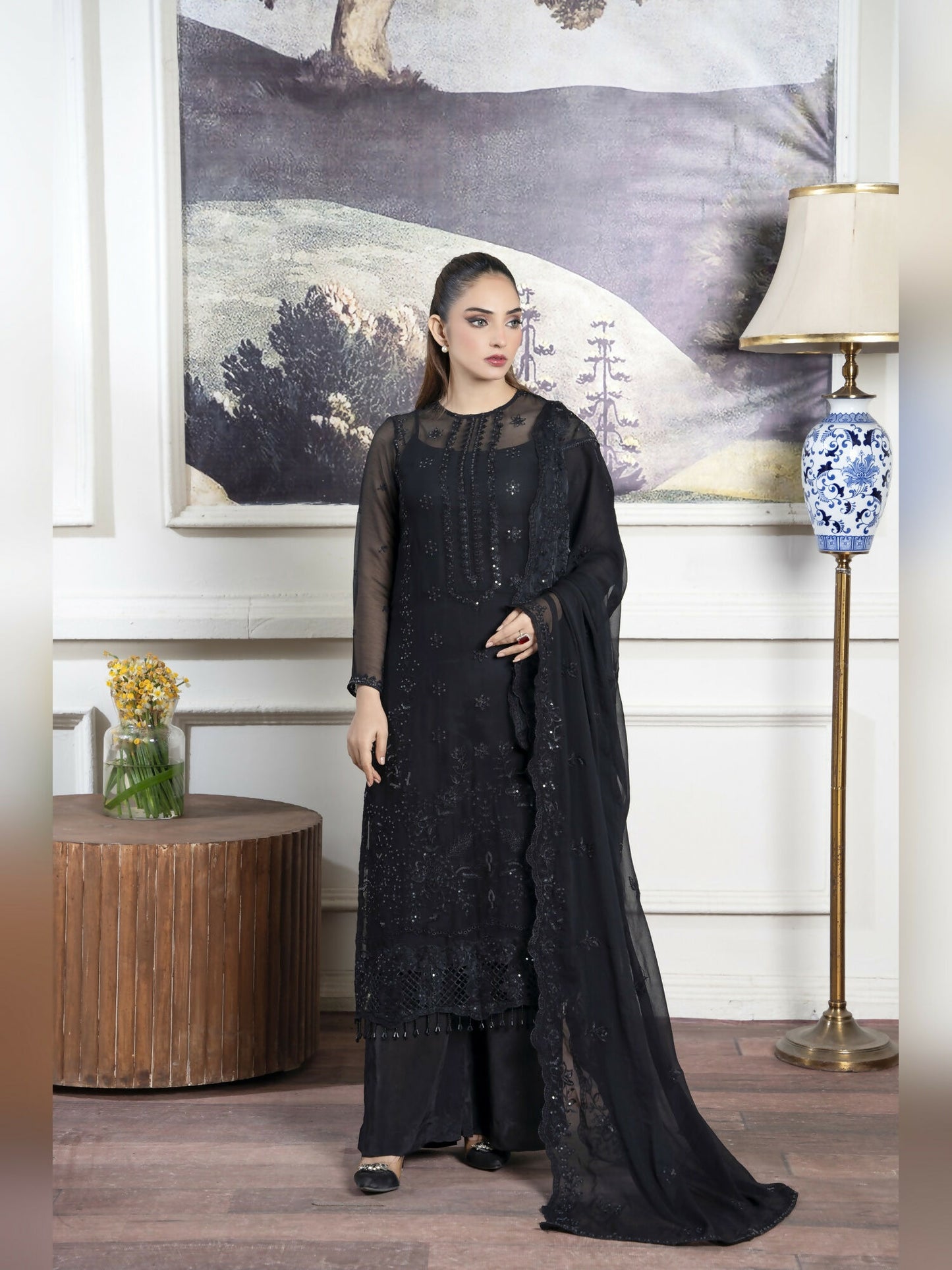 Noori Chiffon Embroidered Unstitched 3-Piece Suit