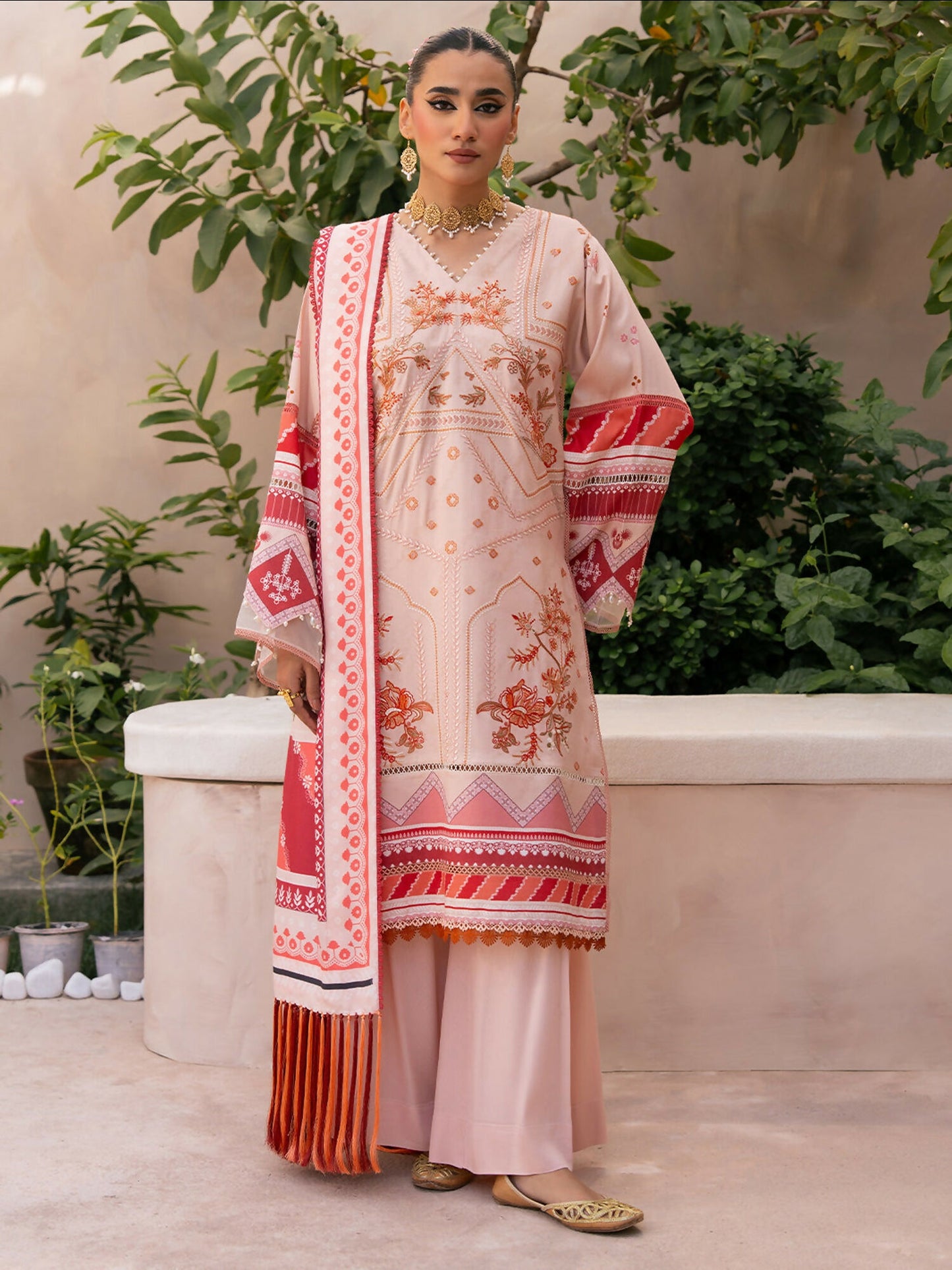 Binilyas Kotrai Embroidered Unstitched 3-Piece Suit-795-A