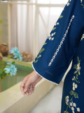 HU Studios Soléa Collection Lawn Cotton Embroidered Stitched 2-Piece Suit-Sapphire Bloom
