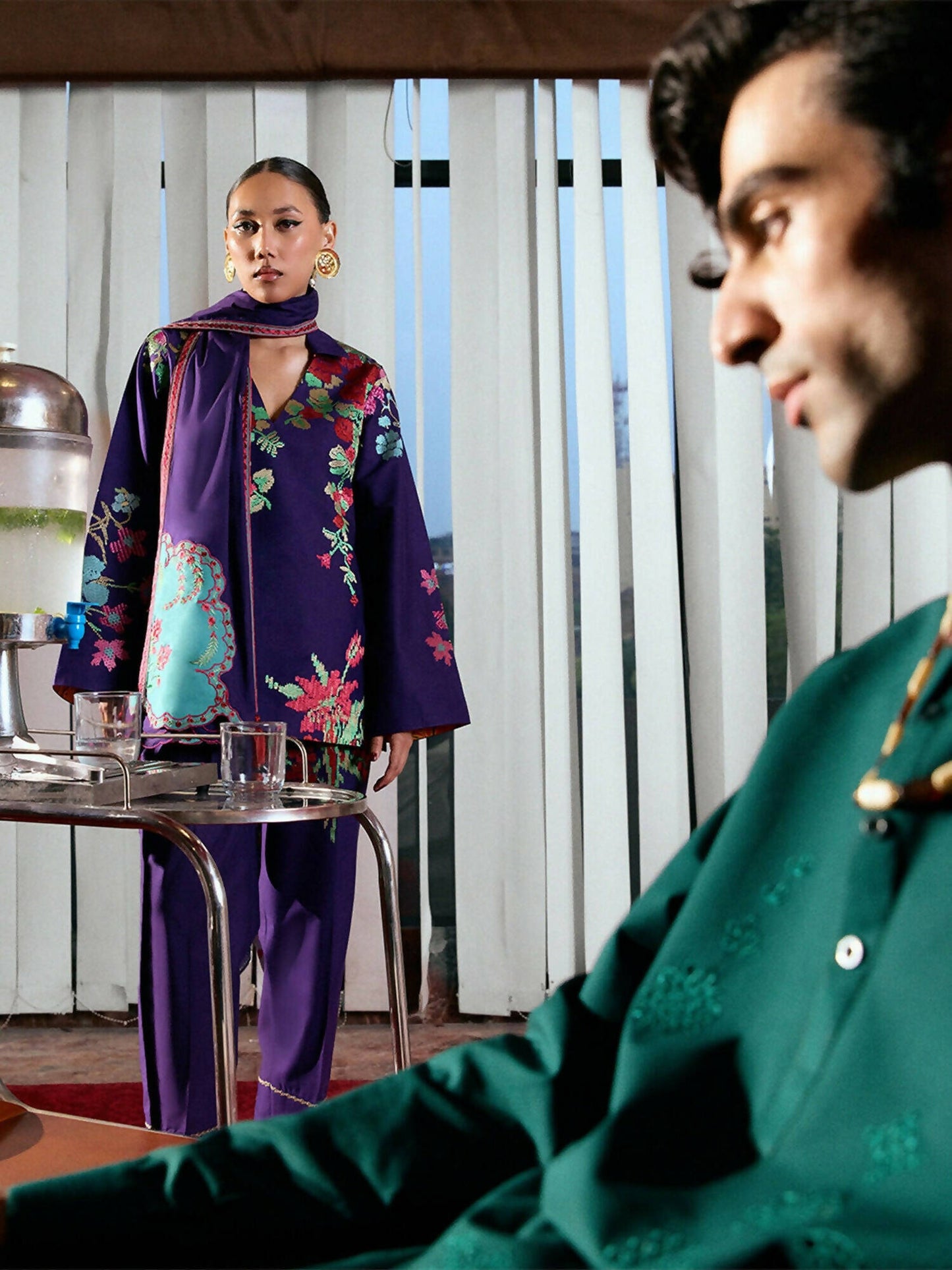 Jugnu by Hussain Rehar Summer Pret'25 Edit III Cotton Embroidered 2-Piece Suit-Sagnik