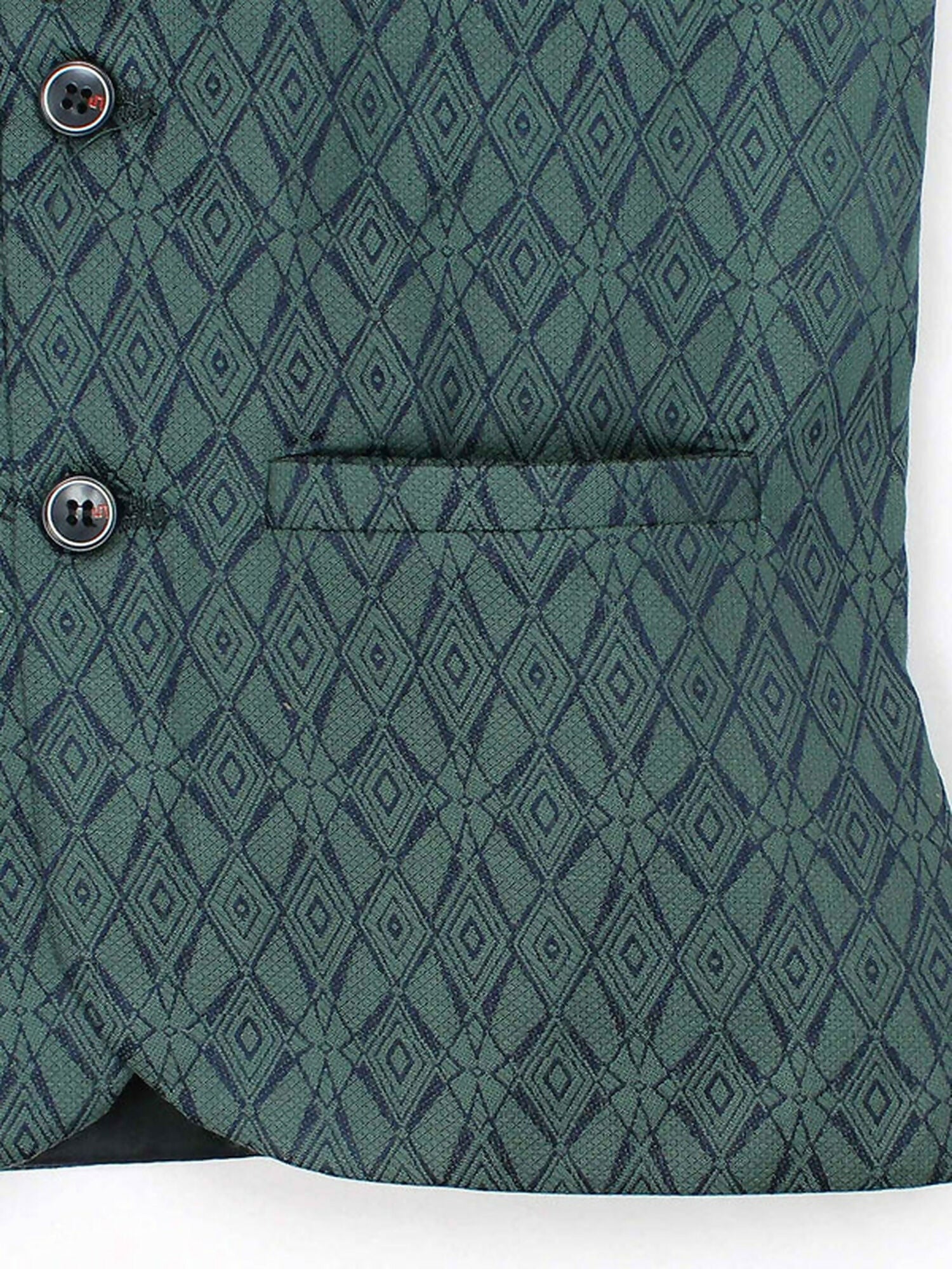 Velvour Boys Jacquard Printed Waistcoat-VW05-D