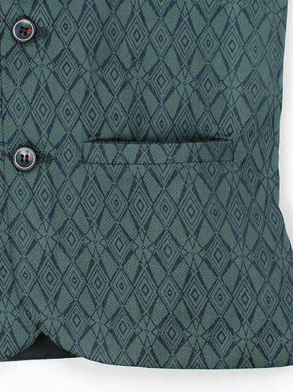 Velvour Boys Jacquard Printed Waistcoat-VW05-D