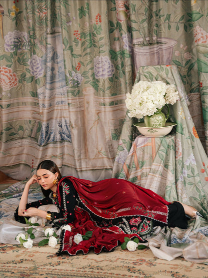 Mahnur Secret Garden Karandi Embroidered Stitched 3-Piece Suit–SG-005