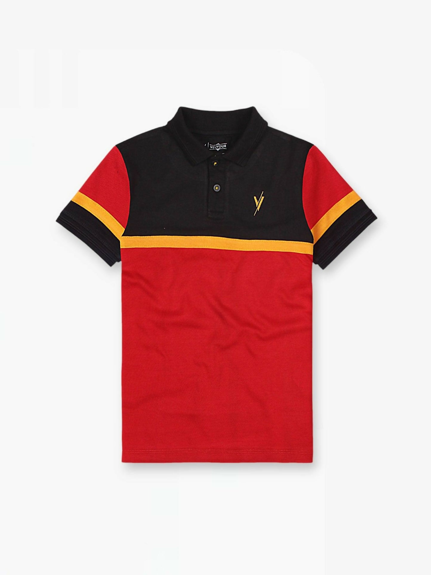 Boy’s summer half sleeve polo in soft piqué fabric with a classic collar and embroidered detailing—designed for active comfort