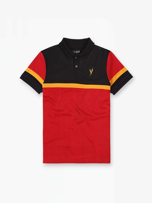 Boy’s summer half sleeve polo in soft piqué fabric with a classic collar and embroidered detailing—designed for active comfort