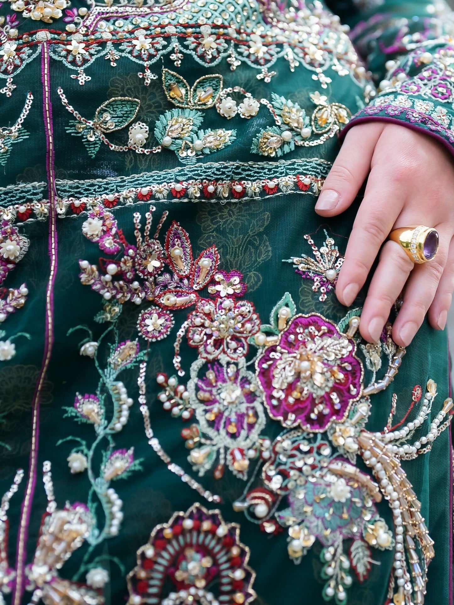 Shiza Hassan Lillian Wedding Formals Net Embellished Stitched 3-Piece Suit-Regalia