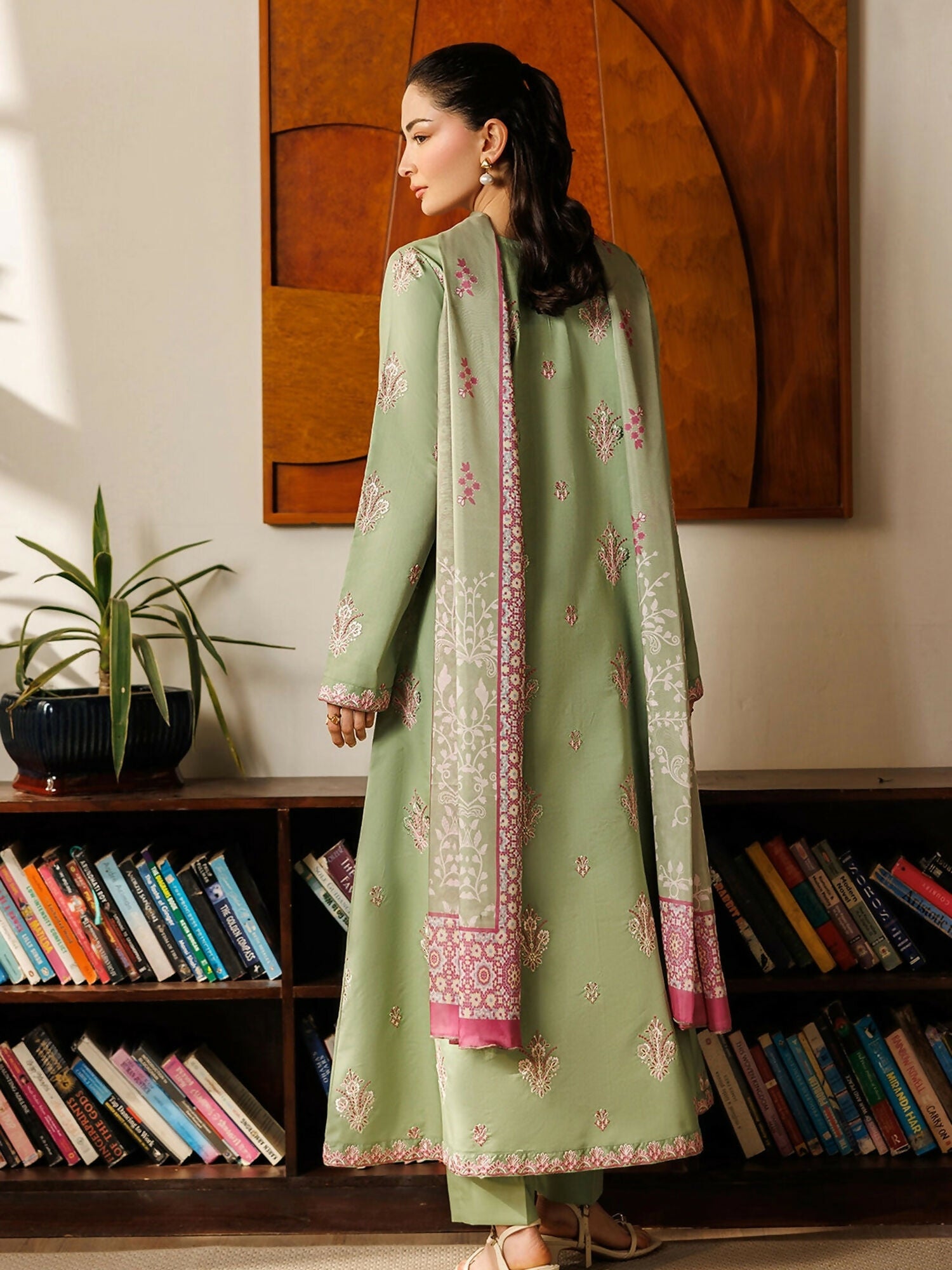 Panache Apparel Mistfall Ramadan Edit Cotton Embroidered Stitched Suit-Vera