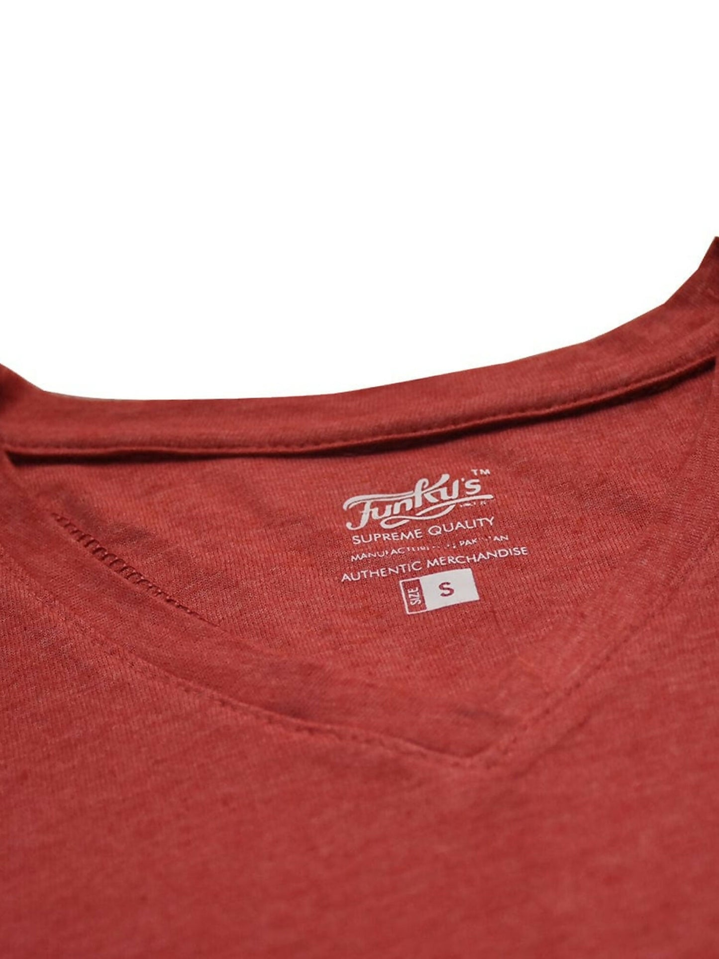 Funkys high density logo stellar V neck cotton tee-12464