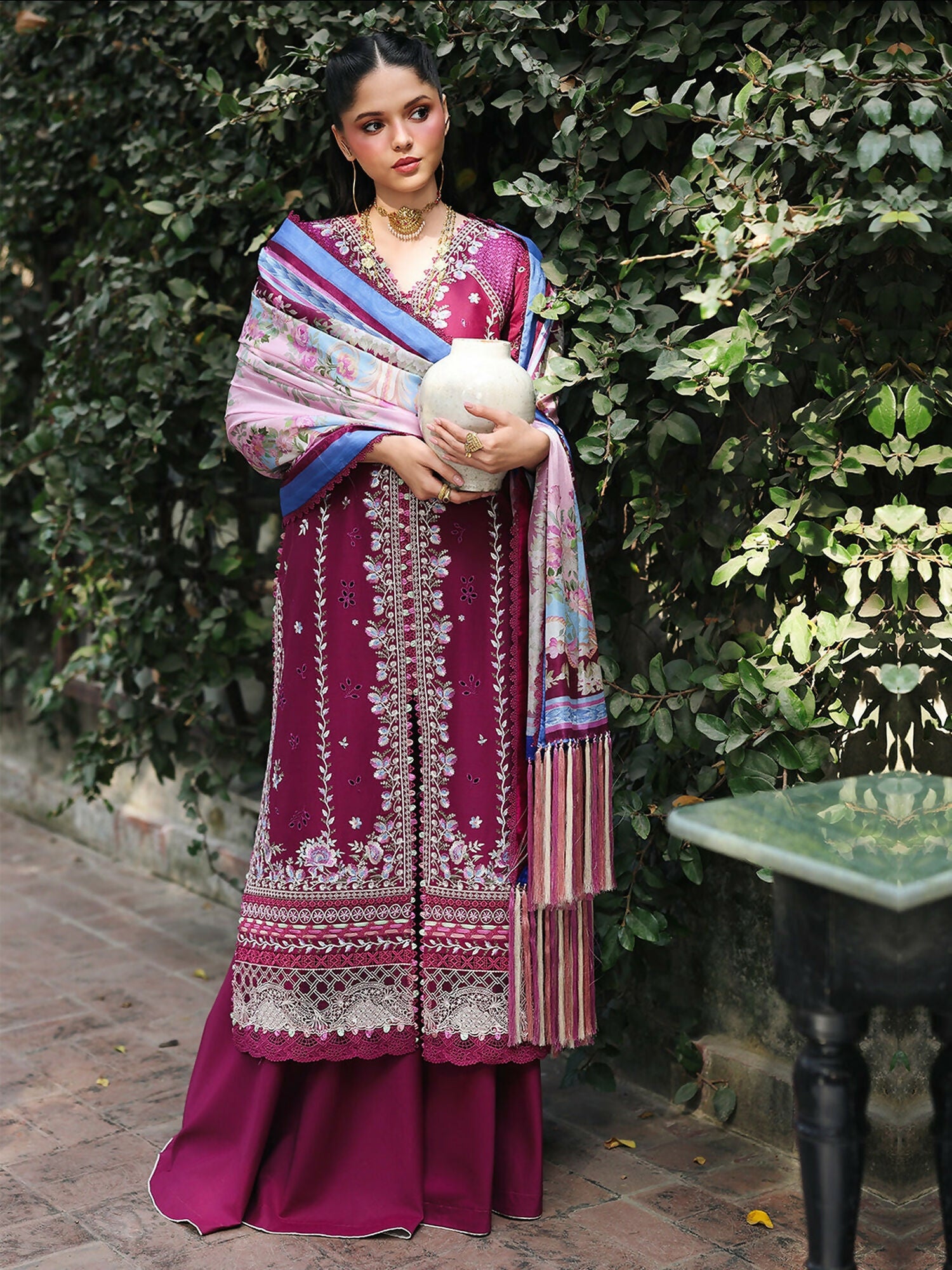 Binilyas Lumina Summer Lawn Embroidered Unstitched 3-Piece Suit-L75-B