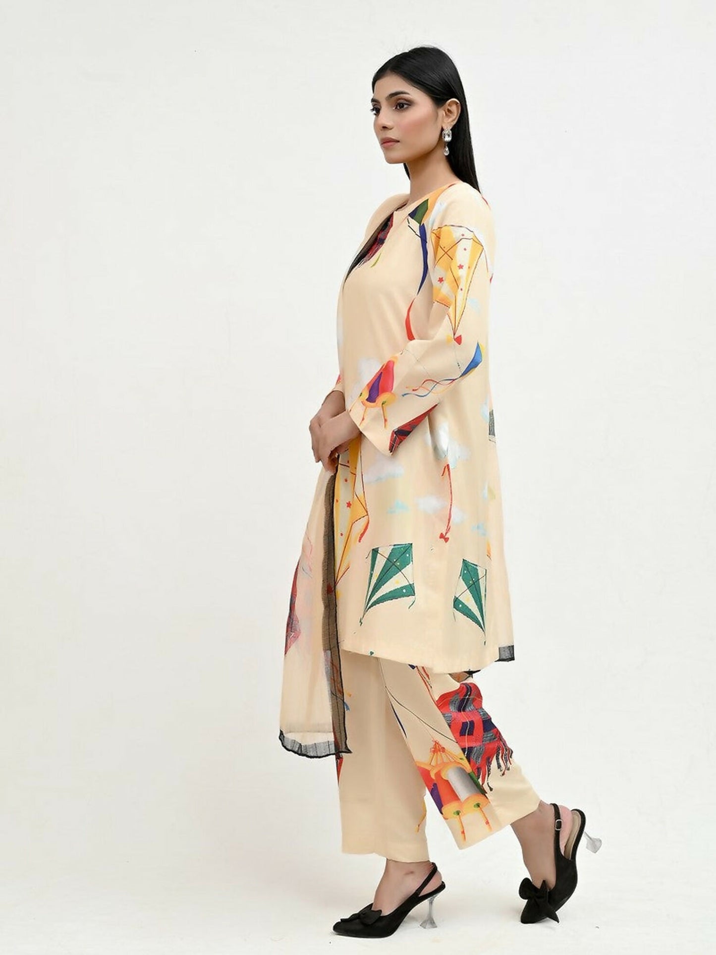 Imran Aftab Basant Mela Raw Silk Printed Stitched 3-Piece Suit-IARP 06