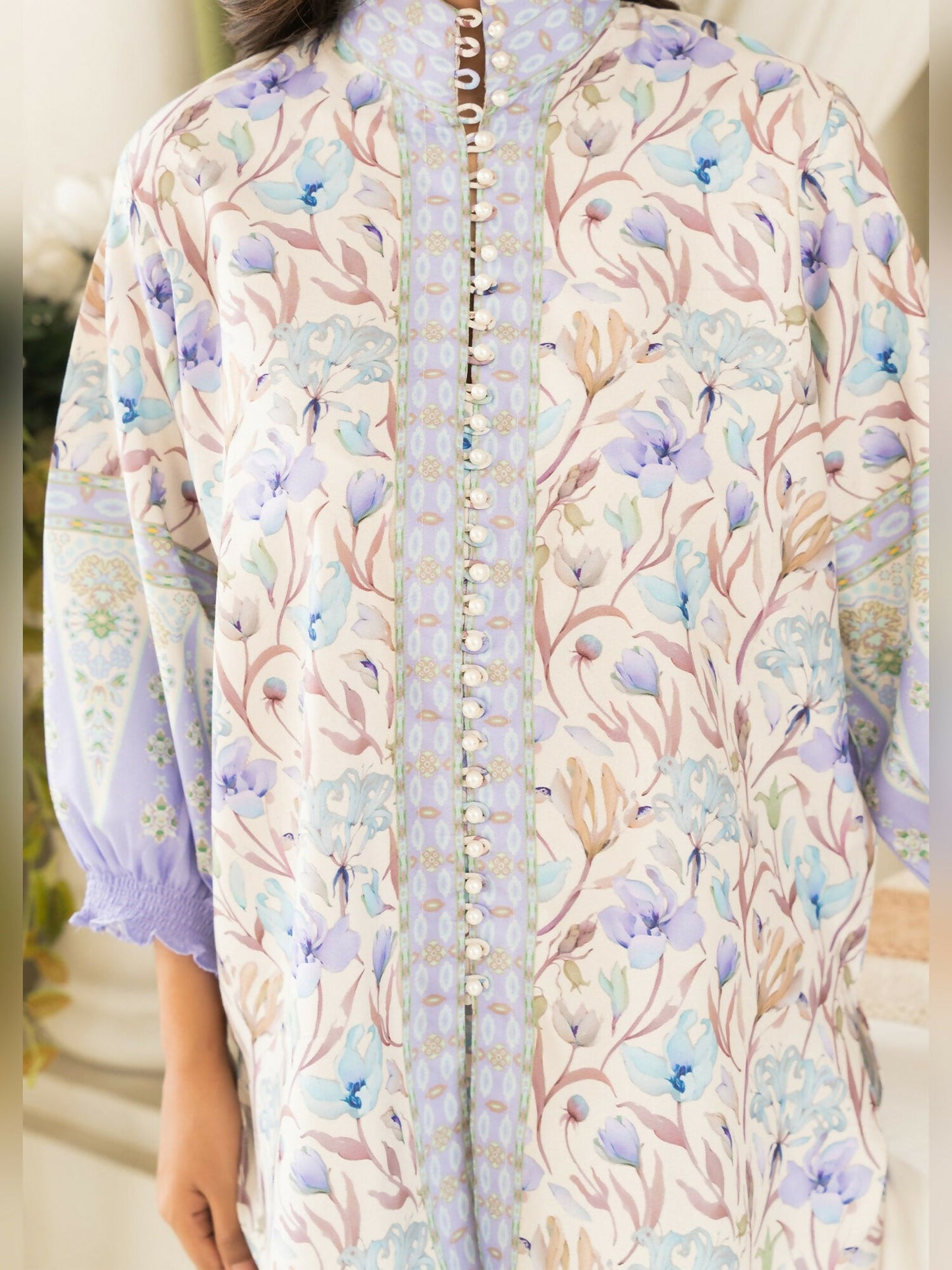 Allure By IH Summer Dreams Lawn Silk Printed Co-Ord Set-Violet