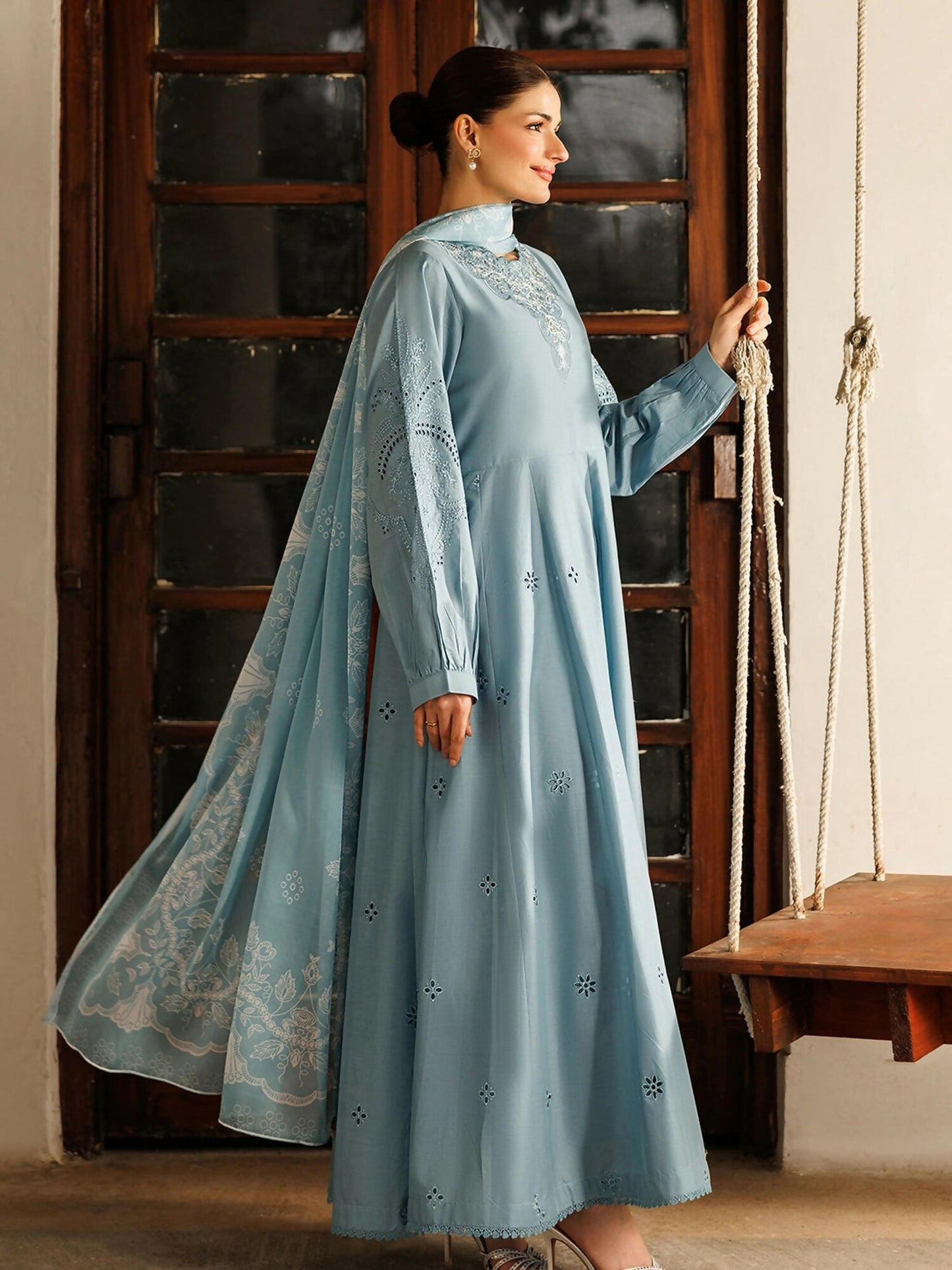 Panache Apparel Mistfall Ramadan Edit Cotton Embroidered Stitched Suit-Verve