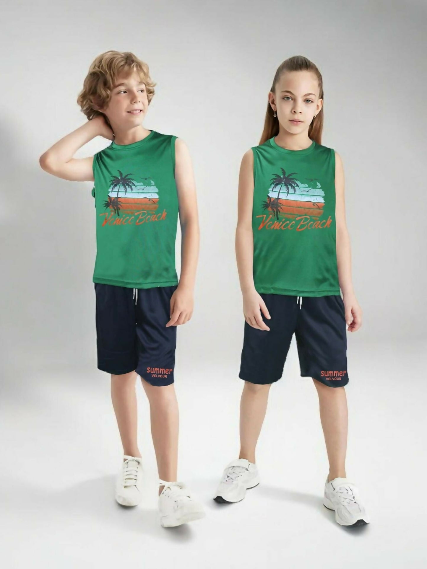 Velvour Poly Athletic Sleeveless Tracksuit-VST61-B