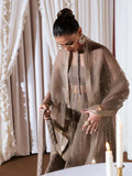 Hussain Rehar Basic Not Basic 3 Organza Embellished Stitched 4-Piece Suit-Leaden