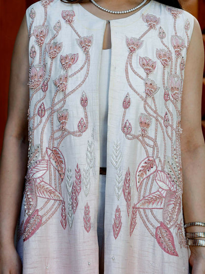 Shiza Hassan Nadia Luxury Pret Korean Raw Silk Embellished Jacket-Verve