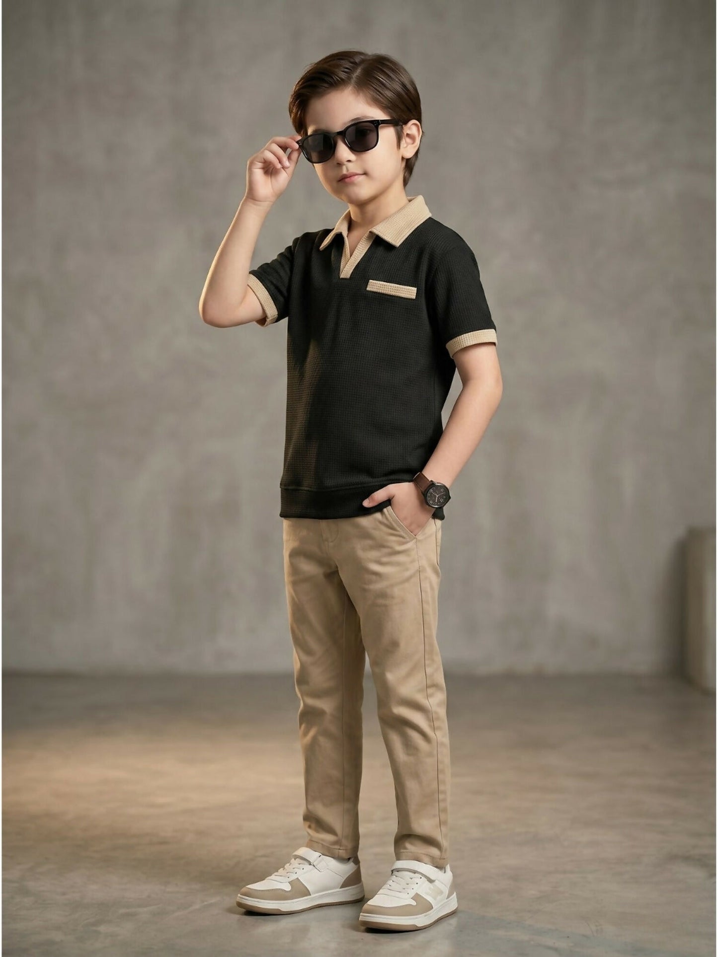 Velvour Boys Polyester Polo Shirt-VP27-B